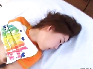 Asian bitch is on the toy and gets stimulated -..